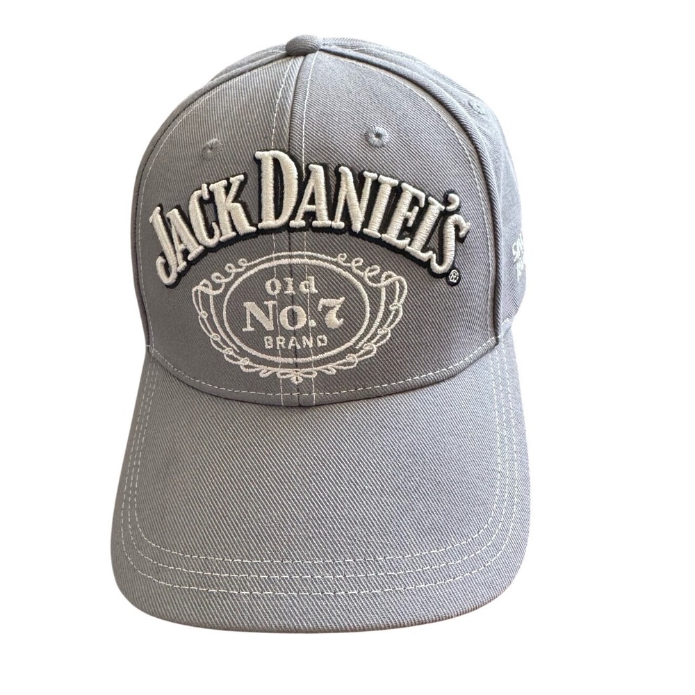 Jack Daniels Old No. 7 Tennessee Whiskey Grey Embroidered Baseball Hat Cap Mens